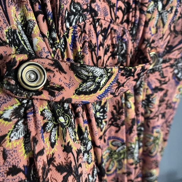 Balenciaga Red Pleated Tie Front Long Sleeve Dress - Picture 6 of 10